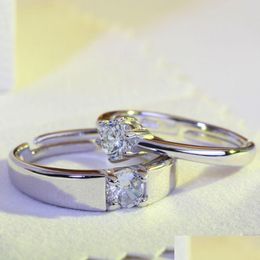 Band Rings Update Love Wedding Ring Pair Couple Women Men Jewelry Adjustable Size Sier Plated Fashion Rings Will And Drop D Dhgarden Dhmen