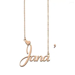 Pendant Necklaces Jana Name Necklace Custom Nameplate For Women Girls Friends Birthday Wedding Christmas Mother Days Gift