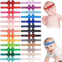 XIMA 2.5inch 26pcs/lot Hair Ribbon Bow with Headbands Cute Ribbon Bows Hairbands for Baby Toddler Kids Hair Accessories 231228