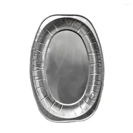 Disposable Dinnerware 20pcs Oval Serving Plates Aluminium Foil Tray Dishes Tableware For Catering BBQ Banquet Parties (Random