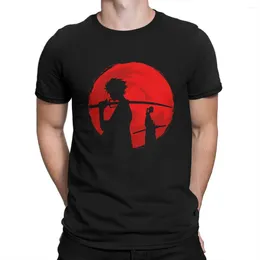 Men's T Shirts T-Shirt Sign Crazy Cotton Tees Short Sleeve S-Samurai Champloo Anime Shirt Crew Neck Clothing Printed