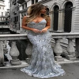 2018 Sexy Graceful V Neck Spahetti Straps Sequins Mermaid Long Prom Dress Silver Backless Evening Dresses Female Maxi Party Dress 2117842
