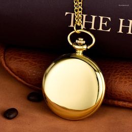 Pocket Watches Luxury Gold Quartz Watch Men Women Chain Clock Holiday Gift