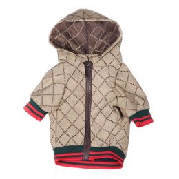 Pet Jacket Designer Brown Pink Classic dashed letter logo Dog Coat Fashion French Bulldog Kirky Teddy Cat Clothes