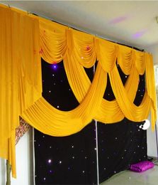 Top Selling 20ft wedding curtain swags party stage wedding decorative backdrop curtain swags drapes ice silk wedding decoration8815170