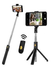 3in1 Monopods Wireless Selfie Stick Foldable Handheld Bluetooth Monopod Shutter Remote Extendable Mini Tripod for iPhoneAndroidH4654109