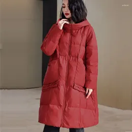 Women's Trench Coats Women Vintage Oversize Long Hooded Parkas 2023 Autumn Winter Sleeve Buttons Pockets Female Warm Windproof Snow Coat