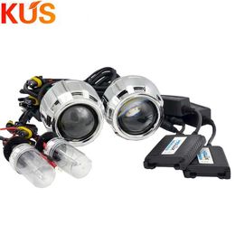 HID Car Xenon Kits 35w 2.5 Hid Bixenon Projector Lens with Shrouds Xenon Kit Ballast Bulb Car Assembly Kit Fit for h1 h4 h7 Car Model ModifyL231228L231228