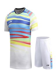 Li Ning badminton table tennis men039s and women039s clothes short sleeve Tshirt men039s Tennis clothesshirt shorts Quic5077387