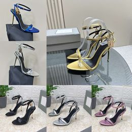 pointy heels designer sandals pointy naked sandal leather heels adjustable buckle ankle strap heels sandals with box 506