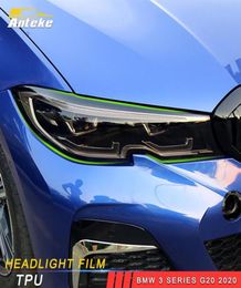 For BMW 3 Series G20 2020 Car Styling Headlight Film Front Light Lamp Black Foil Protector Cover Trim Sticker Exterior Accessory304807710