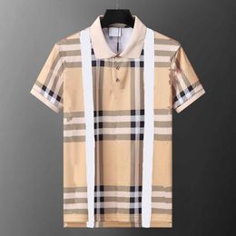 Summer MenCheckered stripes Polo Shirt Cotton Fashion Polo Casual Sports Golf Style Mens Polos Italy Designer Letter Colored Painted Print T Shirts