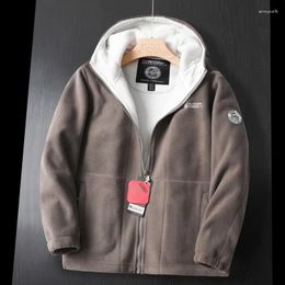 Men's Jackets Pluse Size Fleece Jacket Thickened Casual Coat Cotton Cashmere Winter Outerwear Collar Warm Tops Bomber Plus