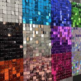 4 Ft 6 Glitter Sequins Background Wall Panel Gold Square Transparent Snap Wedding Birthday Christmas Party Decoration 231227