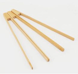 Bamboo Kitchen Tool Food Tong Bamboo Toaster Pasta Tong Salad Clips for Plate Presentation Multi Purpose Natural Tableware