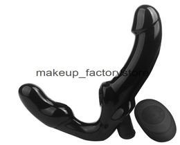 Massage Wireless Remote Lesbian GSpot Clit Vibrator Dildo Adults Strapless Strapon Dildo Sex Toys for Couples Double Head Vibrat4728028