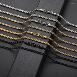Chains ZORCVENS Rope Chain Necklace Stainless Steel Never Fade Waterproof Choker Men Women Jewellery Silver Colour Gift