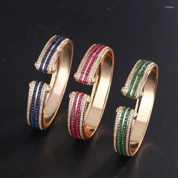 Bangle SENYU Lady Classic Imitation Buckle Design Open Luxury Cubic Zirconia Banquet Jewellery Exquisite Anniversary Gifts