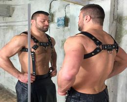 High Quality PU Leather Harness For Men Body Bondage Garter Belt Suspenders Sexy Straps Fetish Nightclub Belts Cummerbunds4041972