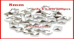 Sewing Notions or Tools studs and spikes 8mm Pyramid Stud silver Punk Rock DIY Rivet Spike 1000pcslot1430989