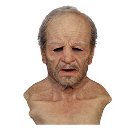 Old Man Fake Mask Lifelike Halloween Holiday Funny Mask Super Soft Old Man Adult Mask Reusable Doll Toy Gift #10 X08033117073