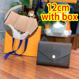 10A Designer Wallets 3 credit card slots wallet luxury card holder Brown flowers purses Leather luxury wallets key pouch bags coin purse small Clutch Bag with box