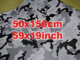 Stickers 150x50cm (39x19") Small Ubran White Snow Camouflage Wrap VinylS For CAR / MOTOR & Laptop phone COVERING Skin Stickers Self Adhesiv