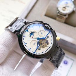 New casual mens watch 40mm Classic Blue balloon Womens Sports watch 904L steel folding buckle gold and silver watch Expression Pair Luxury wristband case