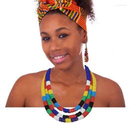 Chains Africa Eritrea Arab Habesha Middle East Layered Pendant Colourful Imitation Pearl Choker Necklace Earing Set Women Birthday Gift