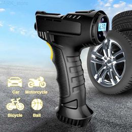 Inflatable Pump Wireless/Wired 120W Digital Tyre Inflator Portable Air Compressor Inflatable Pump Air Pump Rechargeable Car Motorcycle Tyre InflL231228