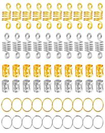 180pcs Metal African Hair Rings Beads Cuffs Tubes Charms Dreadlock Dread Hair Braids Jewelry Decoration Accessories Gold 2203123320560