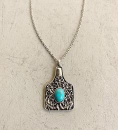 Pendant Necklaces Western Jewellery Turquoise Stone Cow Vine Trendy West Gift For Cowgirl7781469