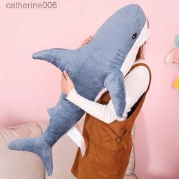 Stuffed Plush Animals 30cm Blue Shark Reading Pillow For kids Plush Funny Toy Stuffed Shark Children Boys Cushion Girl Animal Birthday Kid Brinquedos 231228