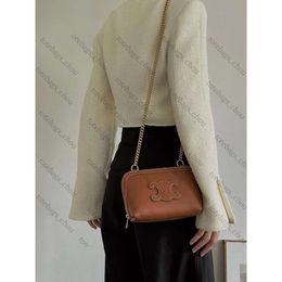 Luxury Designer Bags Triumphal Arch Bag Womens 2024 New Genuine Leather Chain Bag Canvas Collared Cowhide Contrast Color Womens One Shoulder Crossbody Bag