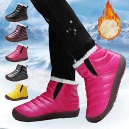 Boots Plush Lining Girls Shoes Children Thick Bottom Waterproof Winter Round-toe Snow Lightweight High Quality Kids