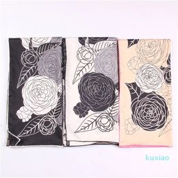 Scarves Manual Hand Rolled Twill Silk Scarf Women Plain Rose Square Scarves Echarpes Foulards Femme Wrap Hijab 90CM*90cm