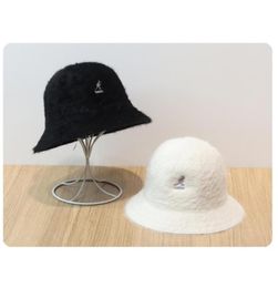 Autumn and winter women039s new rabbit fur pure Colour Korean fisherman hat kangol kangaroo embroidery warm allmatch bucket hat4673193