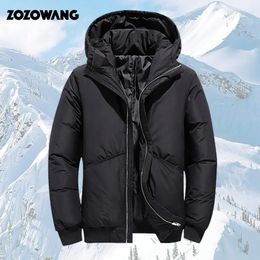 ZOZOWANG Men Winter Jacket White Duck Down Parka Casual Goose Feather Men's Winter Coat Hood Thick Warm Waterproof Jackets 231227