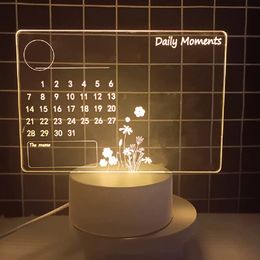 Changing Note Board Night Light DIY Creative Led USB Message Holiday With Pen Gift For Home Decoration Lamp 231227