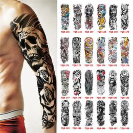 Temporäre Tattoos wasserdichtes Tattoo Aufkleber Totem Geometrischer Vollarm großer Sleeve Tatoo gefälschte Tatto Blitztattoos für Männer Frauen 231208