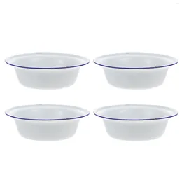 Dinnerware Sets 4 Pcs Enamel Bowl Simple Flatware Home Soup Creative Basin Cooker Platter Practical