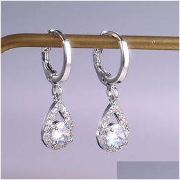 Dangle & Chandelier Cubic Zirconia Dangle Earrings Tear Drop Diamond Ear Rings Women Fashion Jewelry Will And Sandy Gift Dr Dhgarden Dht8L