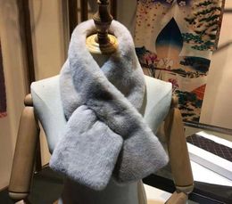 2022 Luxury Brand New Fashion Soft Women Faux Rabbit Fur Collar C Scarf Plush Neck Warmer Winter Shawl Wrap women muffler29312813321895