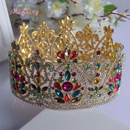 Vintage Baroque Bridal Tiaras Accessories Gold Silver Colourful Crystals Princess Headwear Stunning Wedding Tiaras And Crowns 17 5 293V