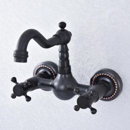 Bathroom Sink Faucets Oil Rubbed Bronze Basin Mix Tap Bathtub Dual Handles Wall Mounted Kitchen Mixer Faucet Nsf724