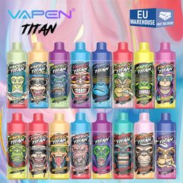 Fast Ship From Germany VAPEN TITAN Disposable Vape 10000Puffs e Cigarettes 20ml Refilled Puff Razz Bar Tornado Flavour 9K 10K 12K Wholesale i Wape Cigs Stocking Vapour