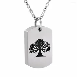 Pendant Necklaces IJD9801 Tree Of Life Dog Tag Urn Necklace Locket Stainless Steel Keepsake Memorial Cremation Jewelry For Men Women