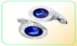 SAVOYSHI Luxury Mens Shirt Cufflinks High Quality Lawyer Groom Wedding Fine Gift Blue Crystal Cuff Links Brand Designer Jewelry2569685819