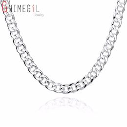 10mm 20 24 heavy cuban curb chain mens necklace fashion men Jewellery silver 925 mens brazilian chains necklaces253P