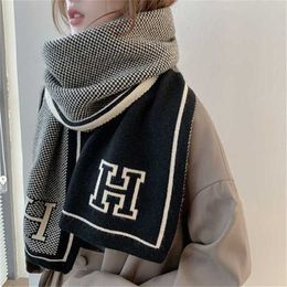 20% OFF scarf Korean Warm Rectangle Stripe Grey Jacquard Winter Warp Knitted Scarf